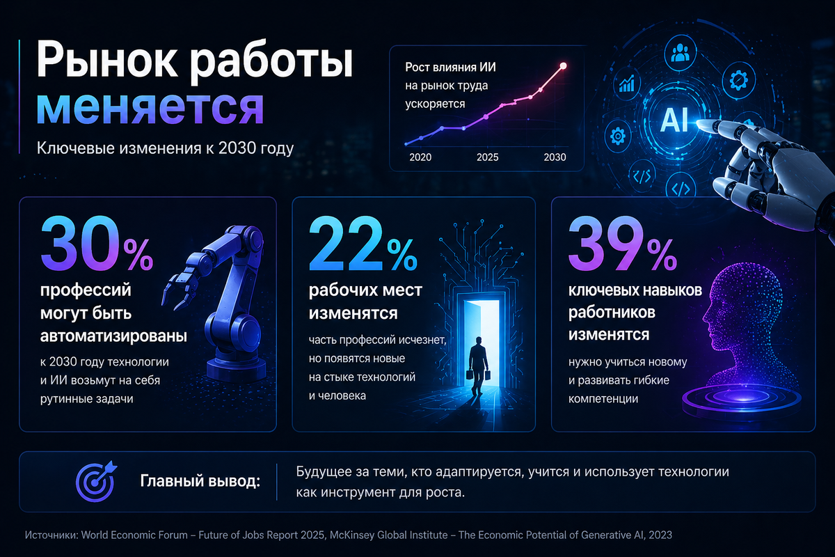 Автоматизация профессий и влияние ИИ на рынок