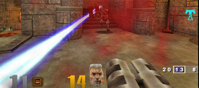 Quake 3 Arena с дробовиком на экране
