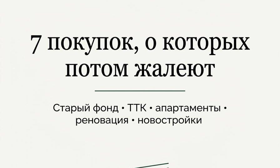 Ошибки, которые не исправишь ремонтом: 7 типов объектов, о которых стоит пожалеть