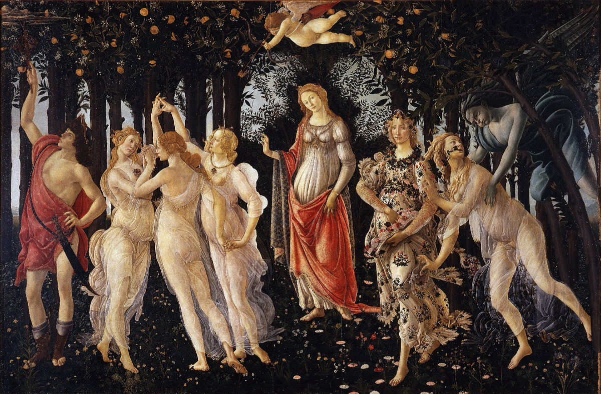 Сандро Боттичелли.
Весна. 1482.
итал. La Primavera.
Галерея Уффици, Флоренция.