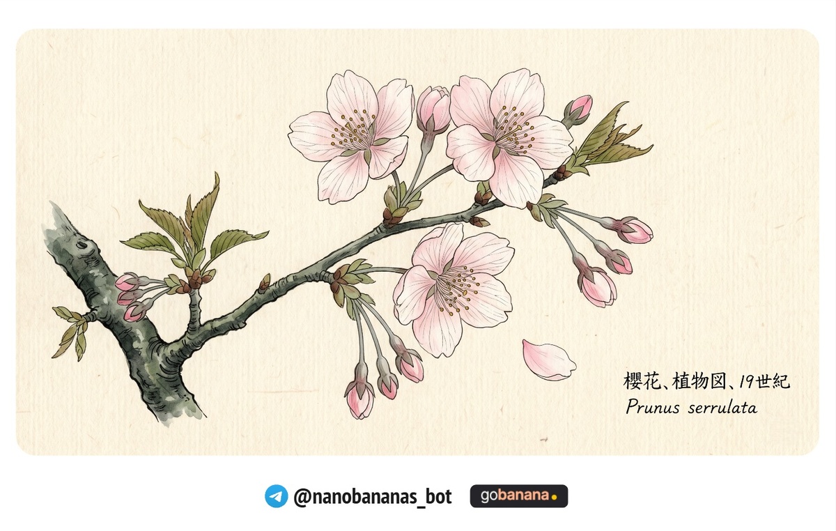 Ботаническая иллюстрация в японском стиле