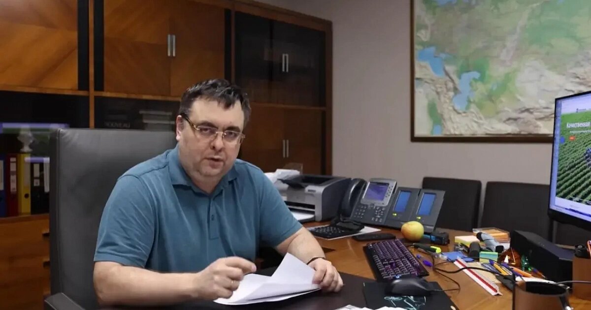 Фото: Гендиректор армавирского завода «Кубаньжелдормаш» Вячеслав Яковлев / Скрин видео
