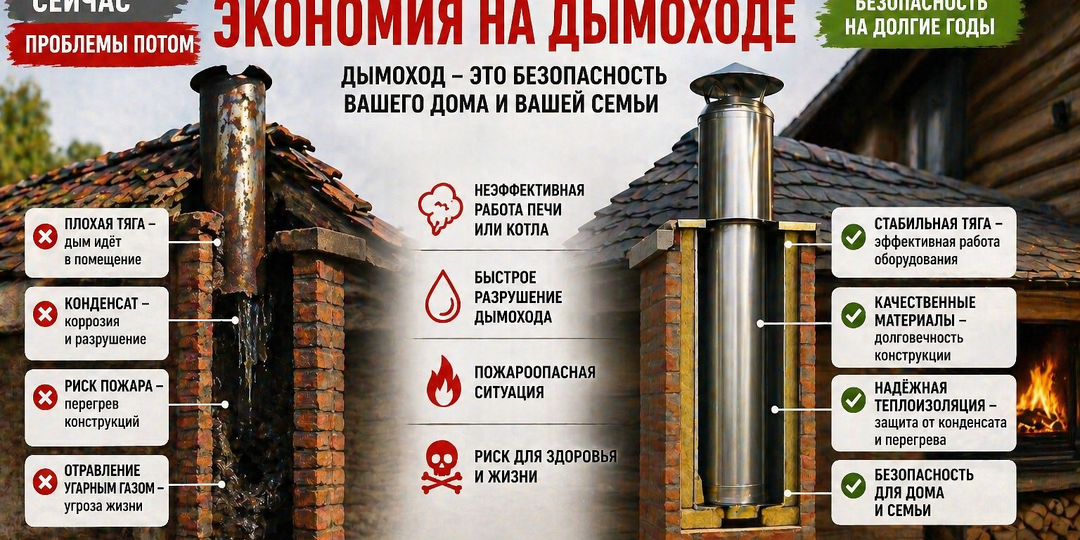Чем опасна экономия на дымоходе