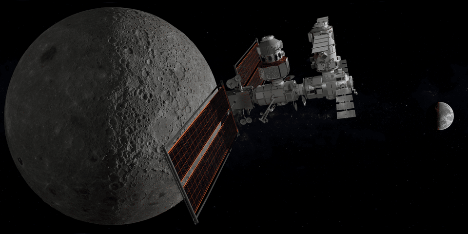    Окололунная станция в представлении художника. Бывший сотрудник NASA Роберт Зубрин описывал станцию как проект, подобный тем, за которые нацистских врачей когда-то вешали в Нюрнберге: станция не предлагала никаких новых возможностей для экспериментов, кроме тестирования выживания людей при 0,66 зивертов в год / © Wikimedia Commons