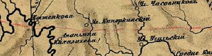 Фрагмент карты, 1864 г.