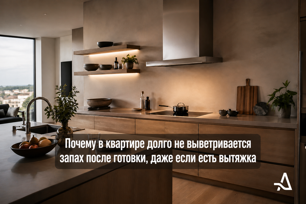 Если нет нормального притока, запах после готовки разносится по квартире и держится часами.