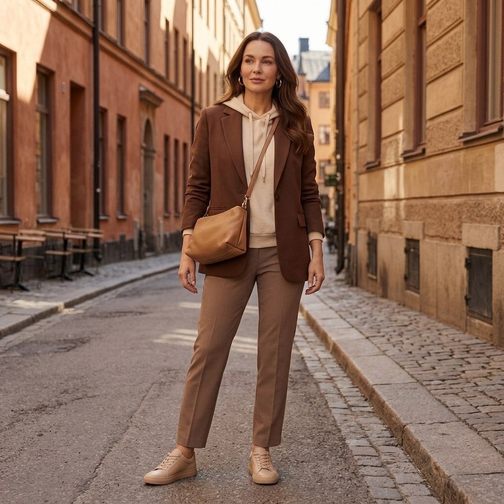 пиджак + худи + серьги