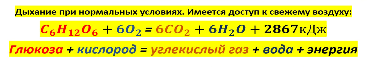 Дыхание при нормальных условиях. Имеется доступ к свежему воздуху.