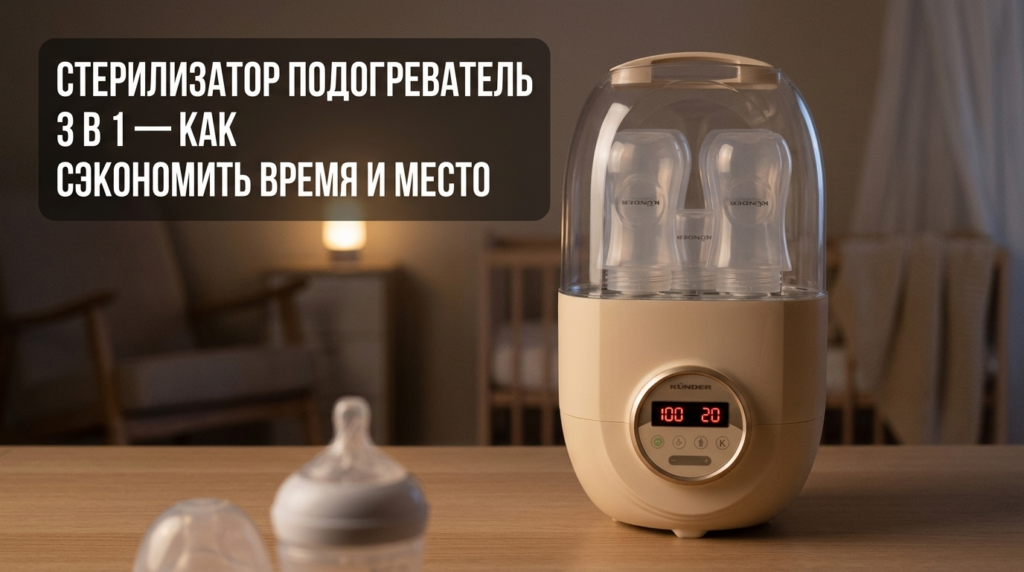    Стерилизатор-подогреватель 3 в 1 — незаменимый помощник для ночных кормлений и экономии места. Kunder