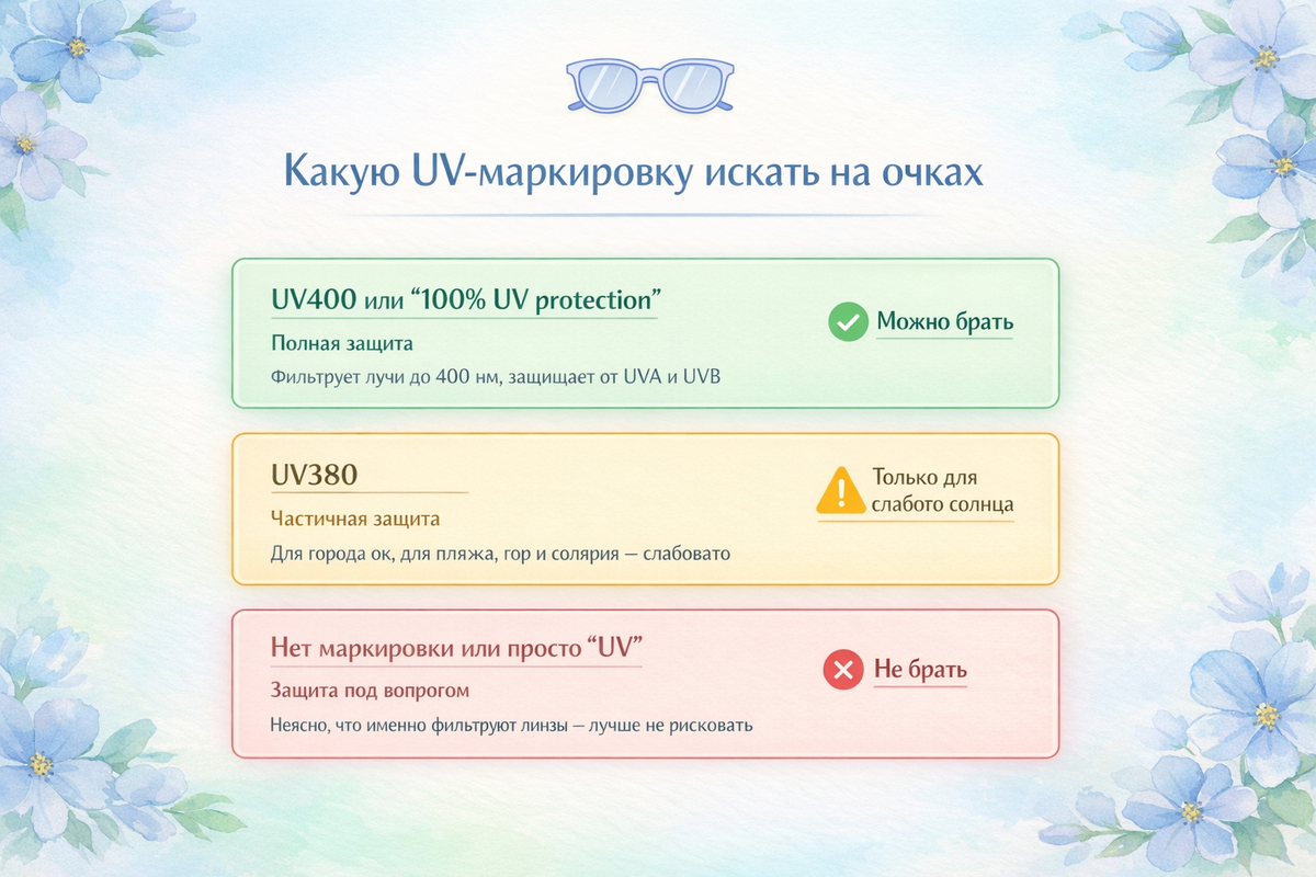 UV-маркировка солнцезащитных очков