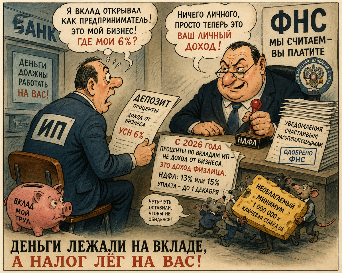 Вклады ИП облагаются НДФЛ с 2026