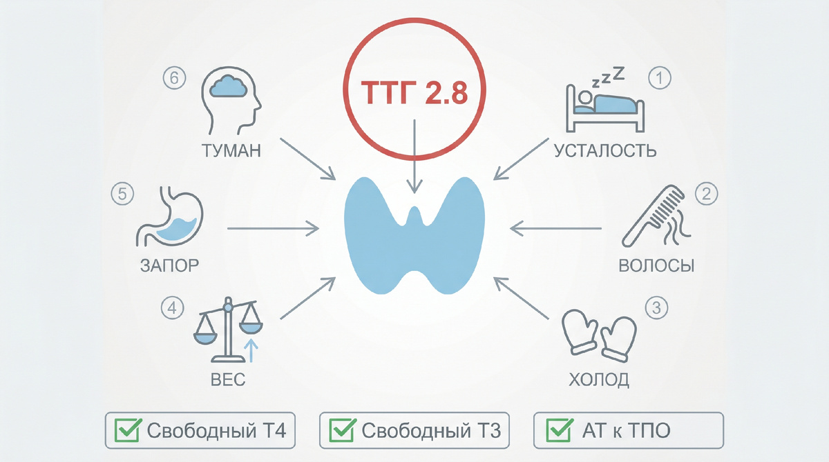 Гормоны щитовидной железы участвуют в регуляции моторики ЖКТ.
Если их не хватает, кишечник может работать медленнее.