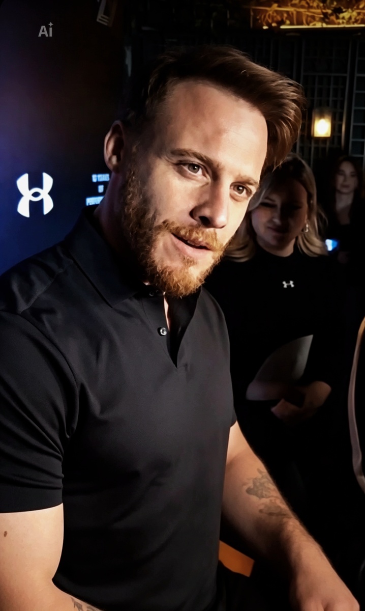 Керем Бюрсин, являюсьсь лицом бренда Under Armour, присутствовал на мероприятии, посвященном десятой годовщине присутствия марки в Турции.