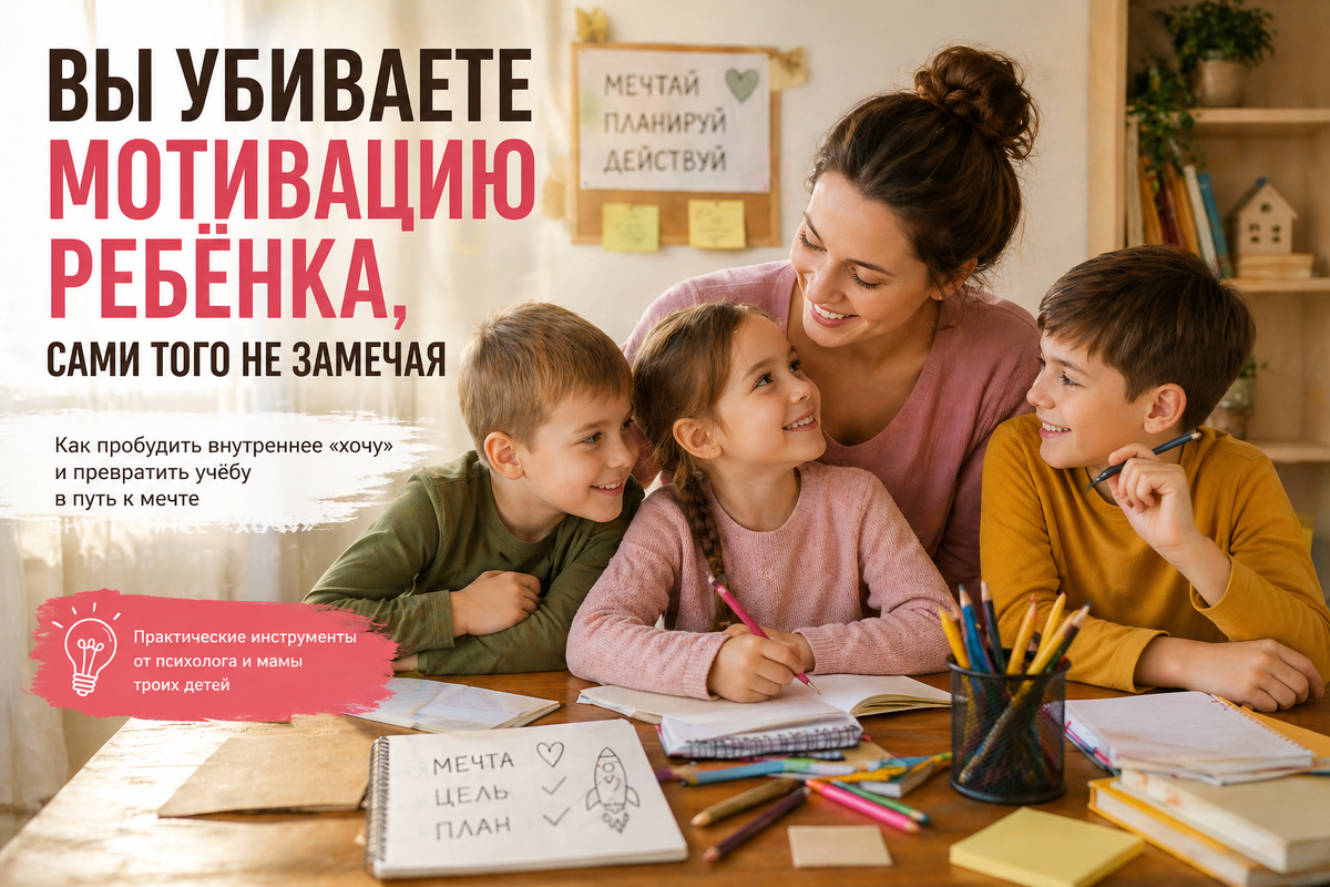 Ребёнок не хочет учиться? Разберём на бесплатном эфире 29.04.26 в 1100 МСК, как это изменить