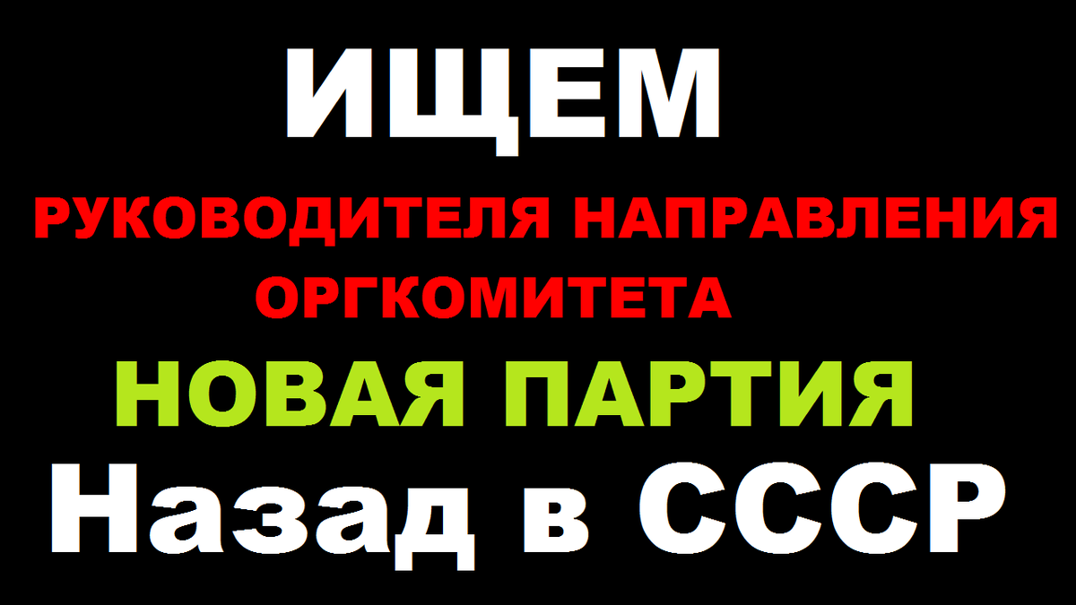 «Назад в СССР» - новая левая партия в России. Организационный комитет.
