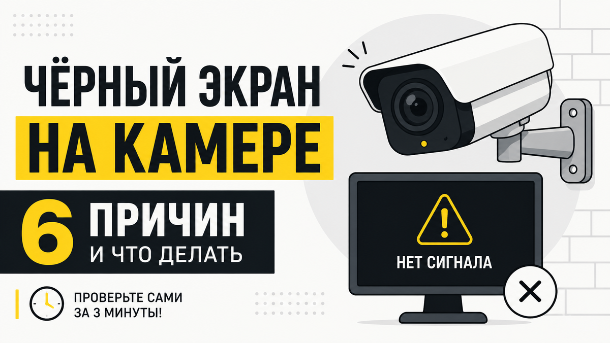 Почему камера видеонаблюдения показывает чёрный экран: основные причины отсутствия изображения и что можно проверить самостоятельно