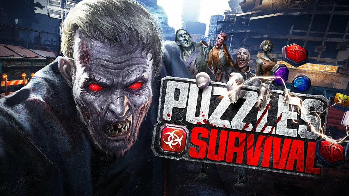 Puzzles & Survival — мобильная MMORTS‑игра с элементами tower defense, головоломки «три в ряд» и градостроительства в сеттинге зомби‑апокалипсиса