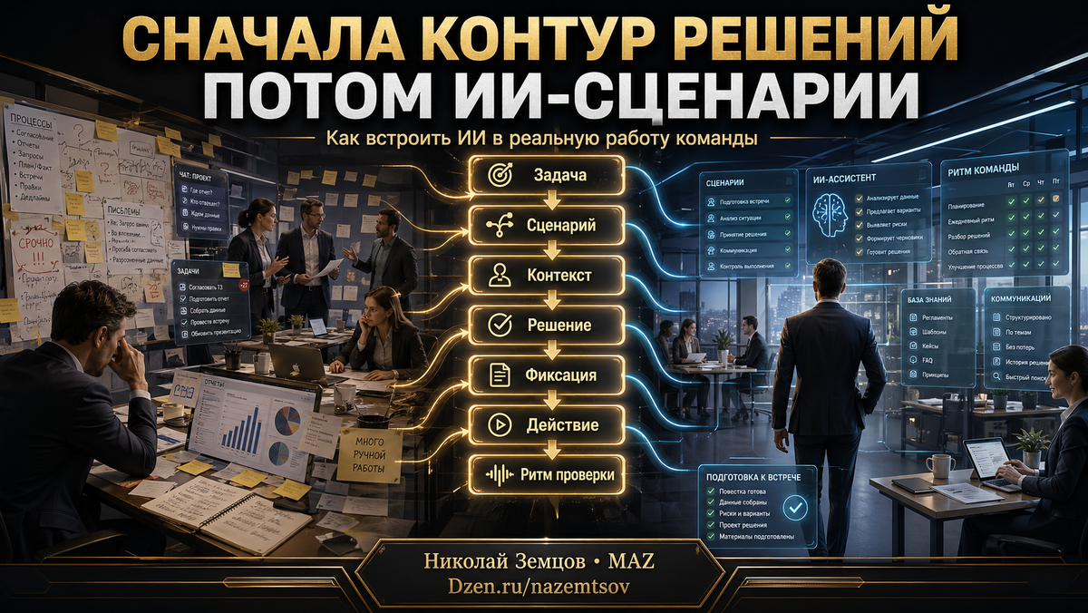 Эффективное вредрение ИИ в работу коменды