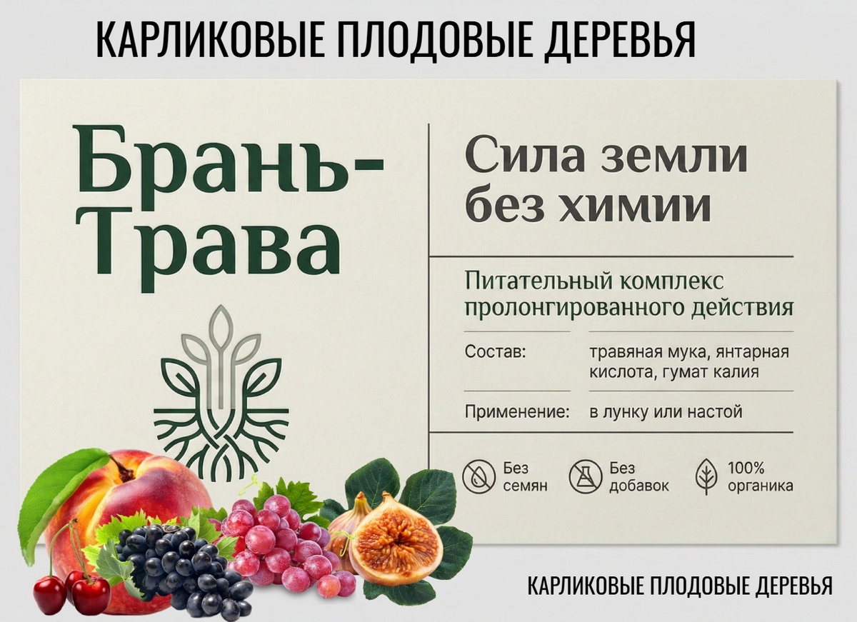 Органическое удобрение для мини деревьев Брань-Трава