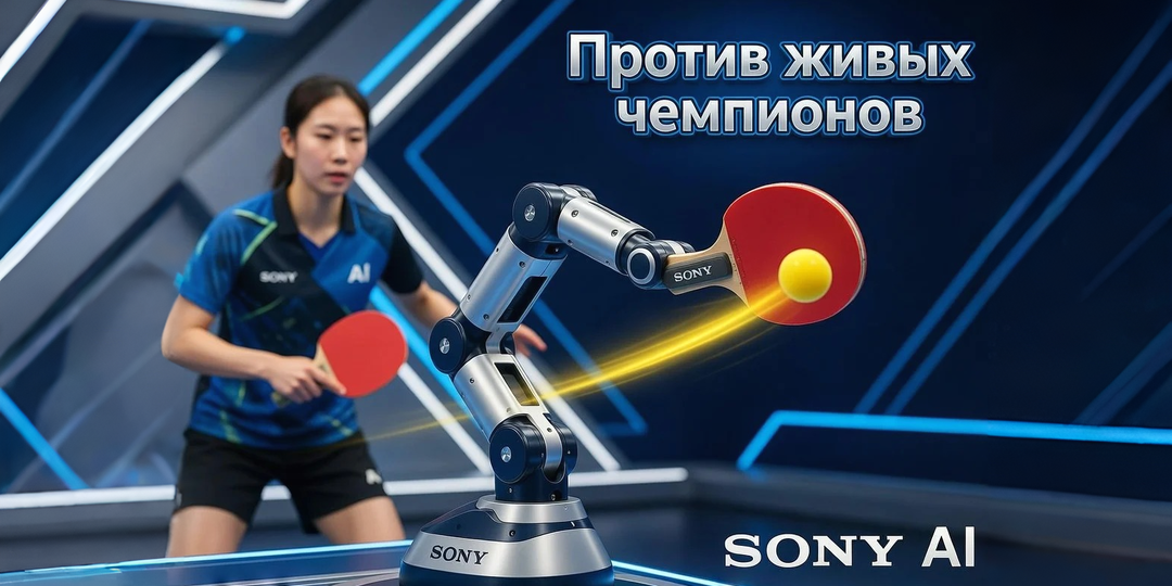 Робот Sony впервые обыграл профессионалов в настольный теннис