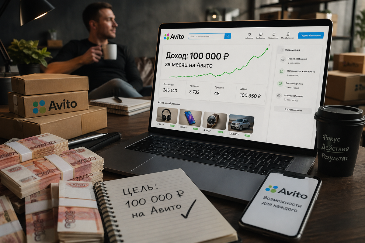 Заработать 100 000 ₽ с Авито? Это система, которую вы можете повторить уже в этом месяце