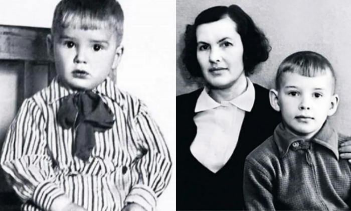 Александр Абдулов в детстве с мамой.