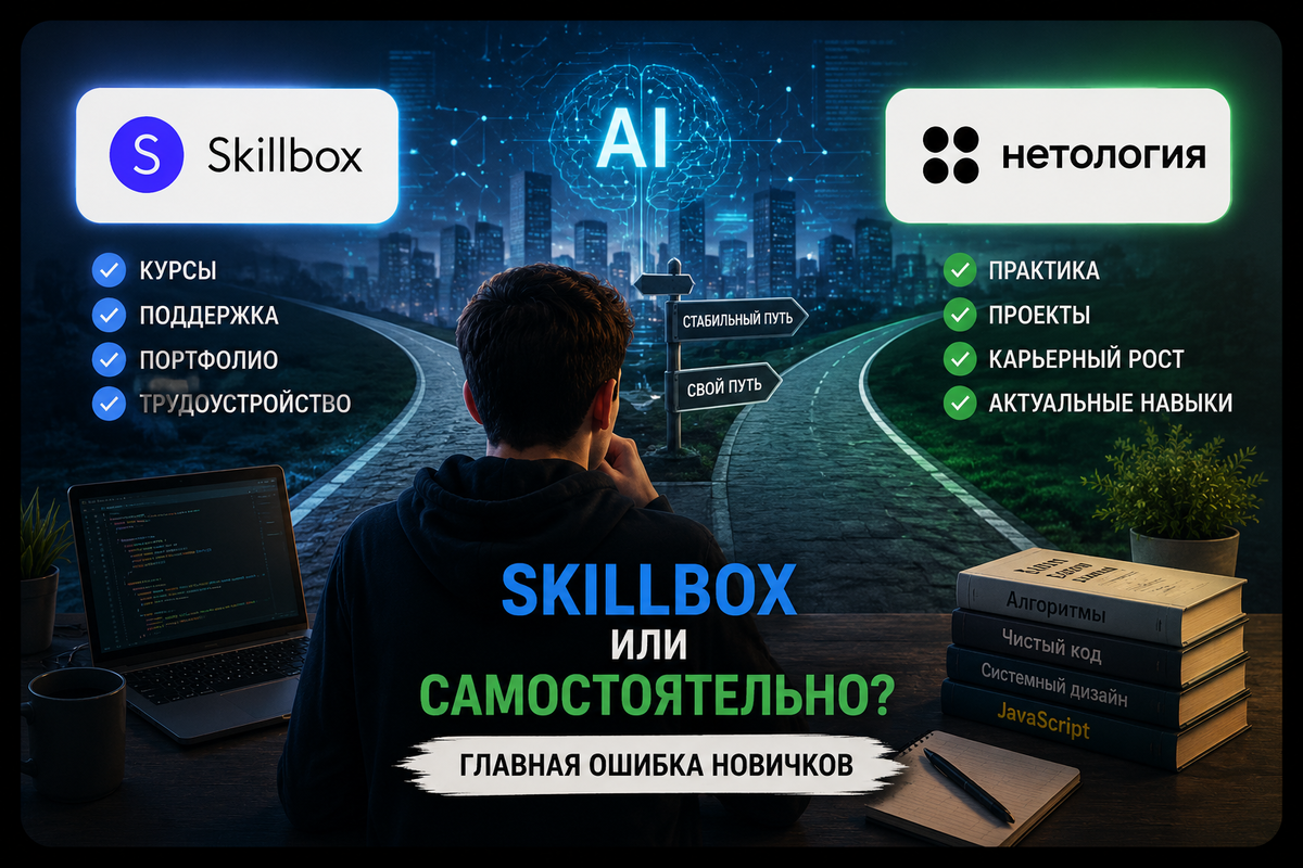Skillbox или Нетология или самостоятельный путь? Главная ошибка новичков