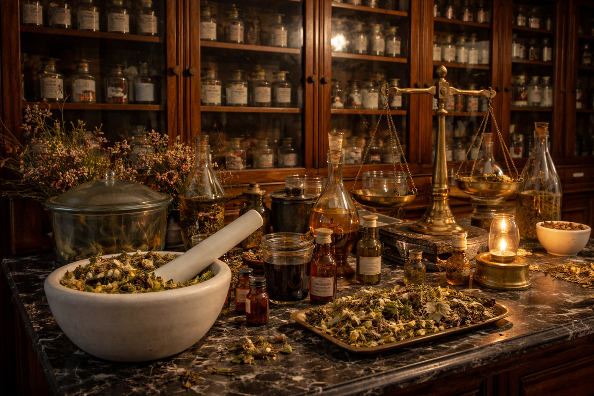 В музее множество витрин, показывающих, каким образом выглядело аптечное дело десятки лет назад