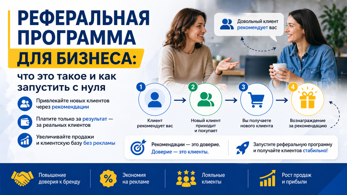 Реферальная программа: как превратить рекомендации клиентов в стабильный поток новых продаж.