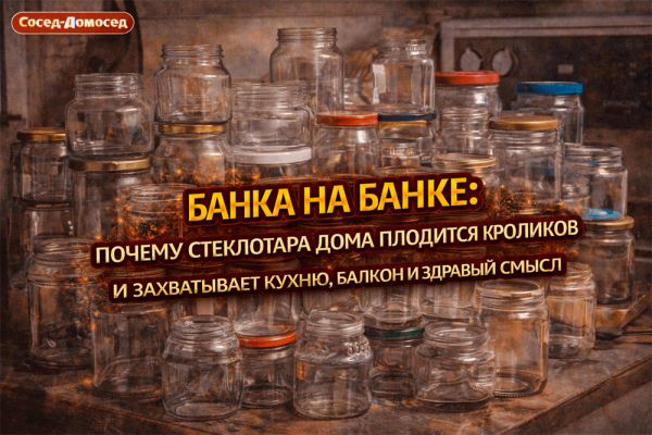 Банка на банке – почему стеклотара дома плодится быстрее кроликов и захватывает кухню, балкон и здравый смысл 😄