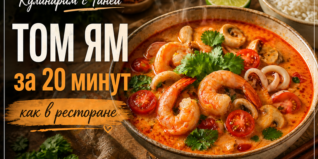 🦐 Готовлю том ям за 20 минут — и каждый раз как в ресторане. Делюсь своим быстрым рецептом