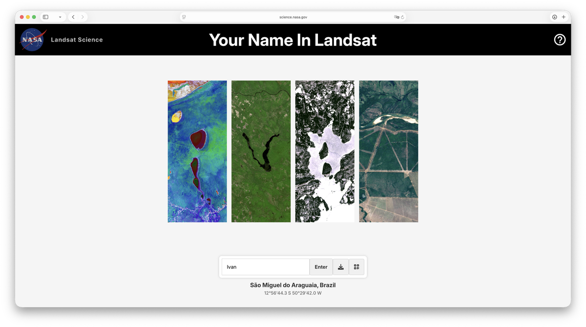    Так сервис Your Name in Landsat интерпретировал имя Иван