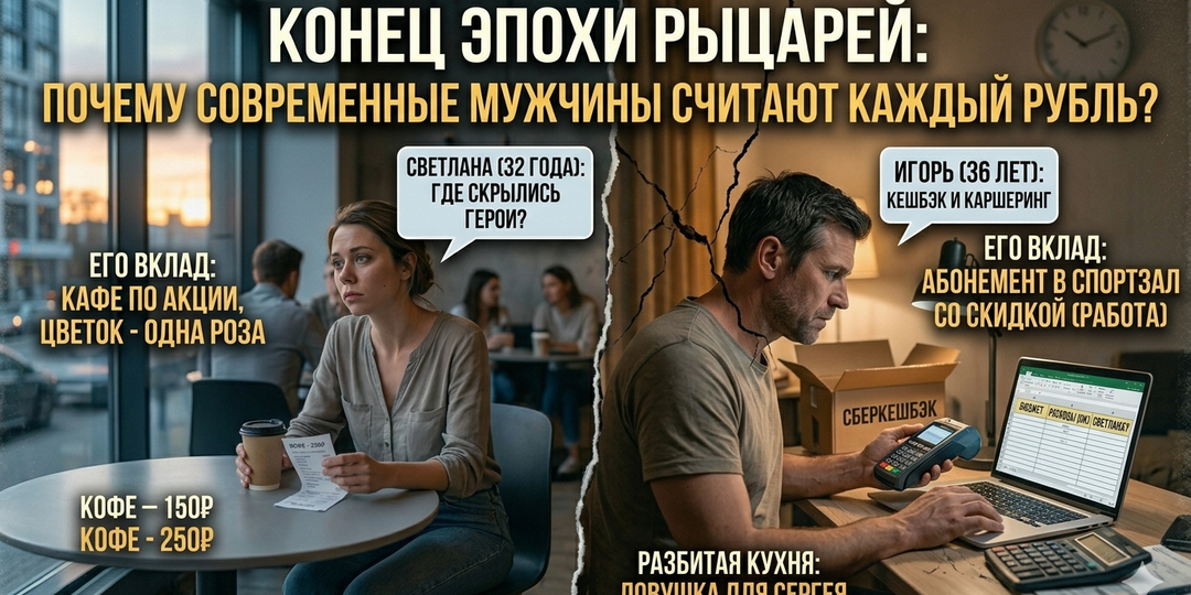 Конец эпохи рыцарей: Почему современные мужчины считают каждый рубль?