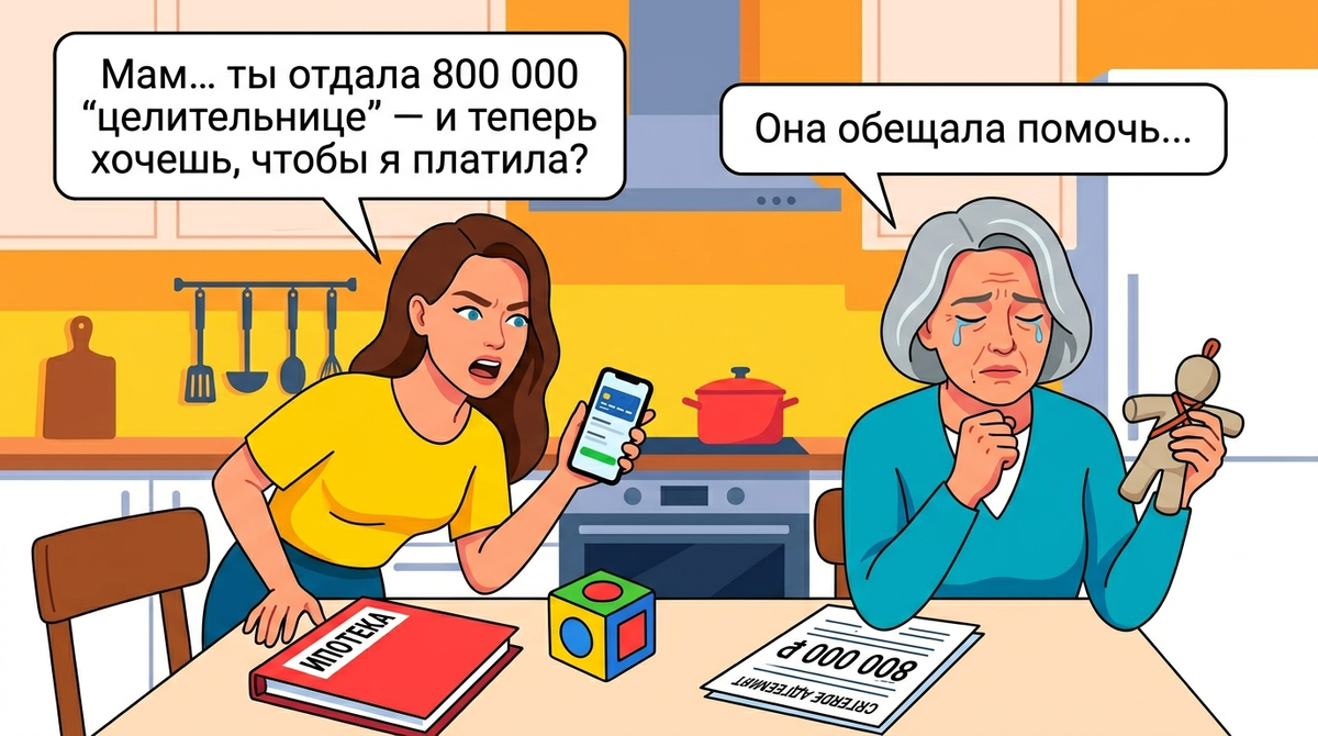 Мама 61 года взяла кредит 800 тысяч «на операцию». 680 тысяч ушло целительнице. Теперь она просит меня платить