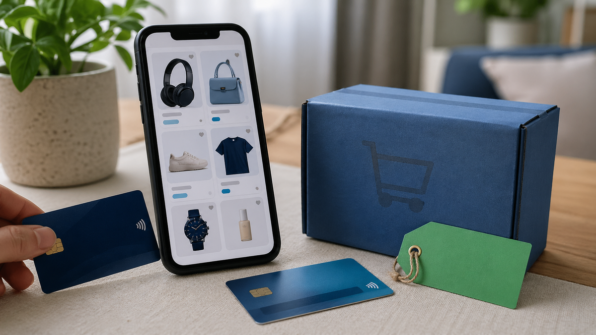   Ozon пустил банки к «зелёной цене»: скидки теперь можно получить не только с картой маркетплейса. Фото: нейросеть