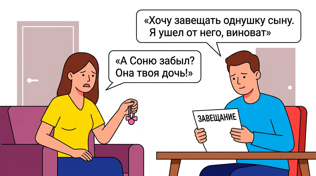 «Это для Миши — я перед ним виноват». Муж хочет отдать совместную квартиру сыну от первого брака. Соня остаётся ни с чем