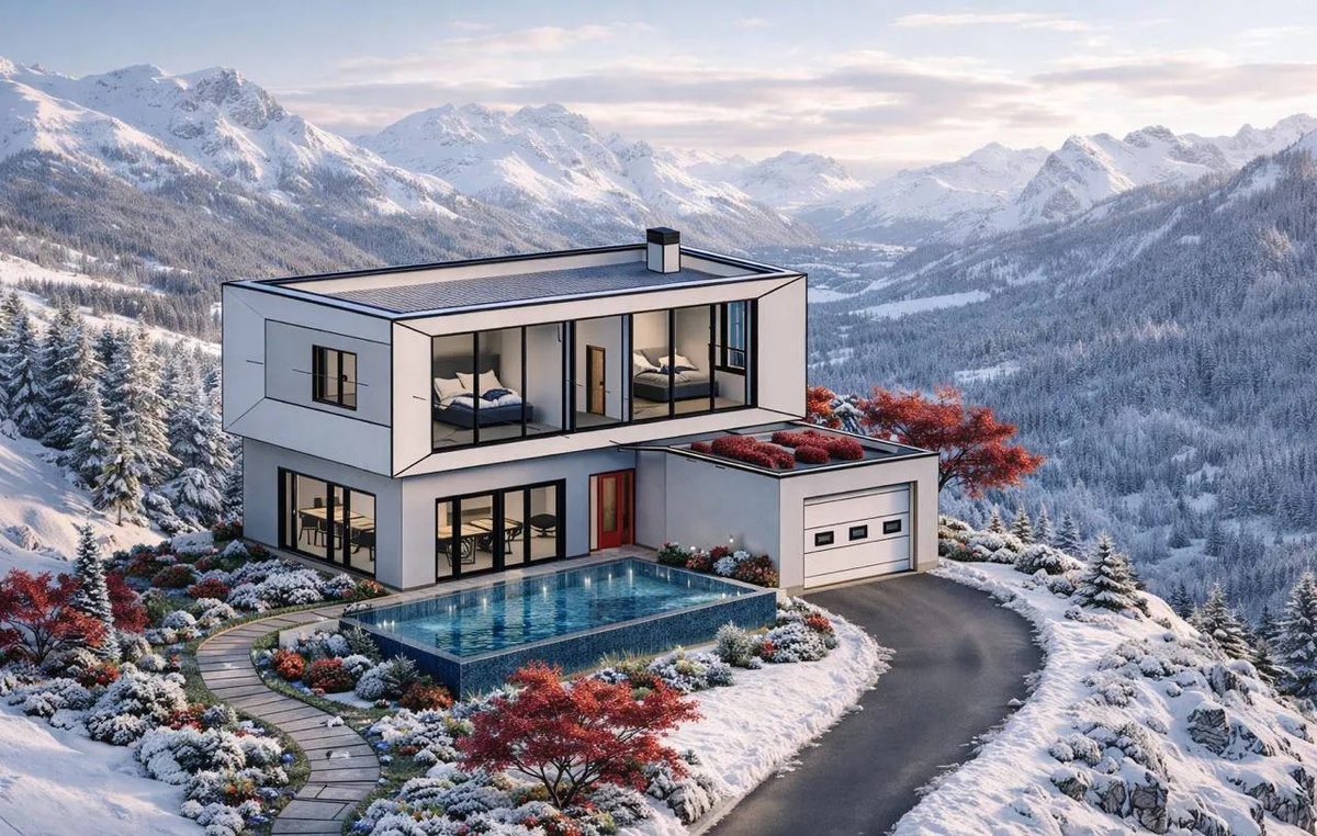 Проект поселка с виллами на Алтае