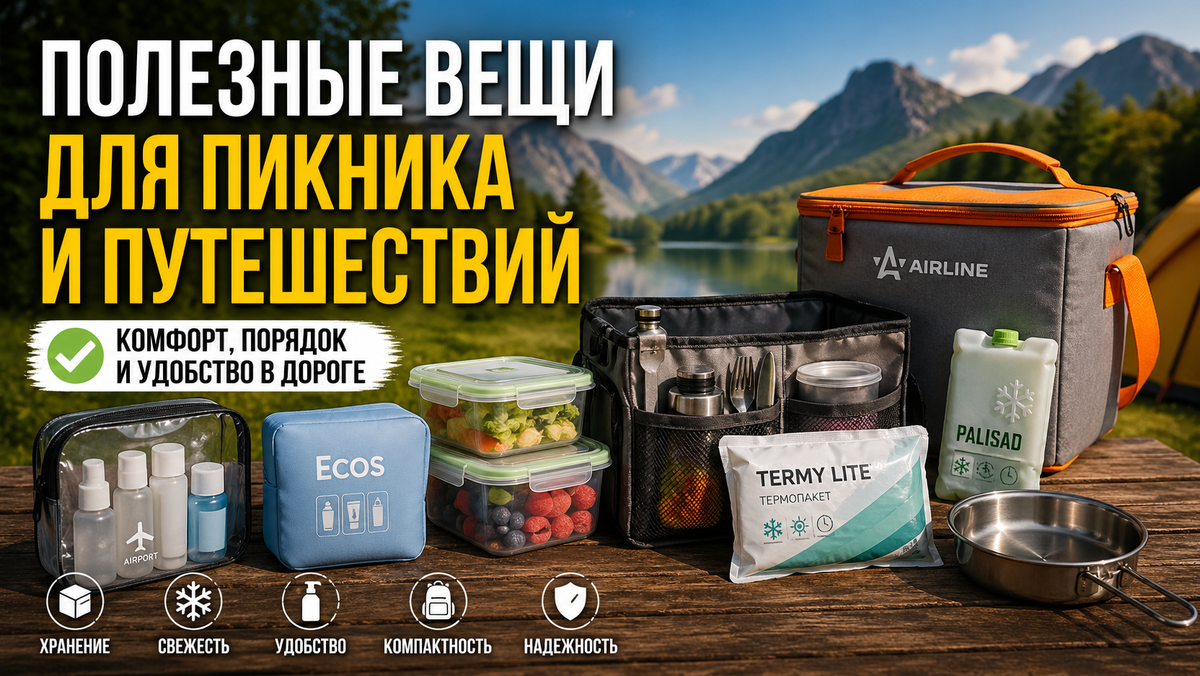 Полезные вещи для пикника и путешествий с комфортом