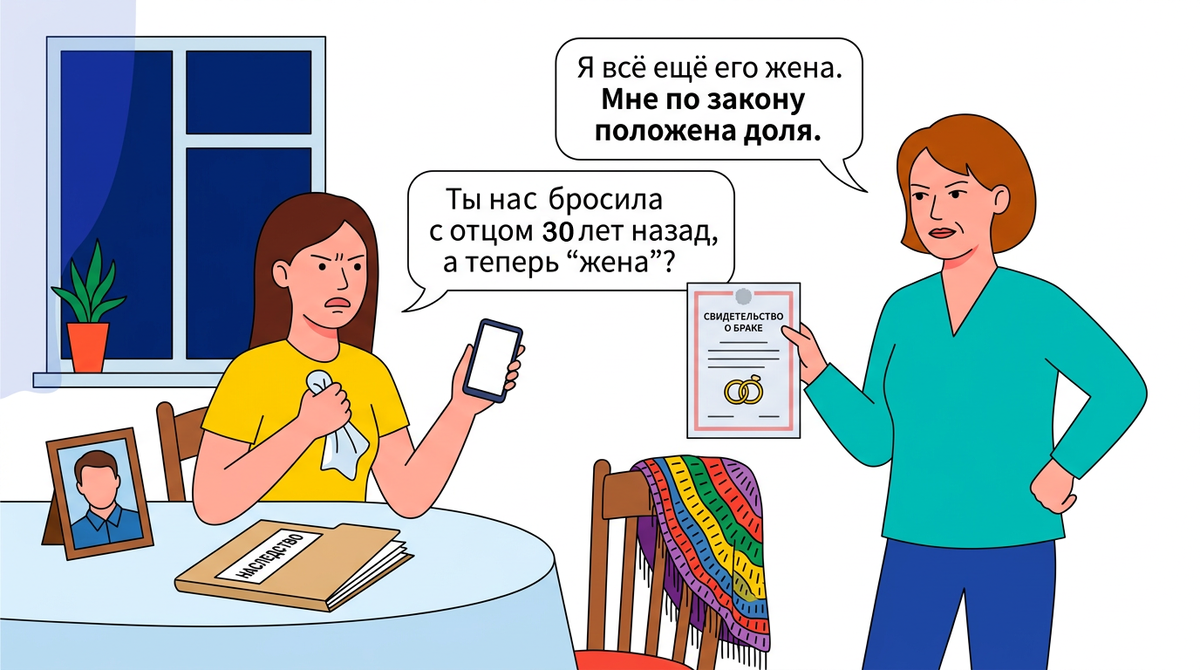 Мачеха воспитывала меня с 15 лет. Биологическая мать бросила меня, но после смерти отца требует часть наследства как "законная наследница"