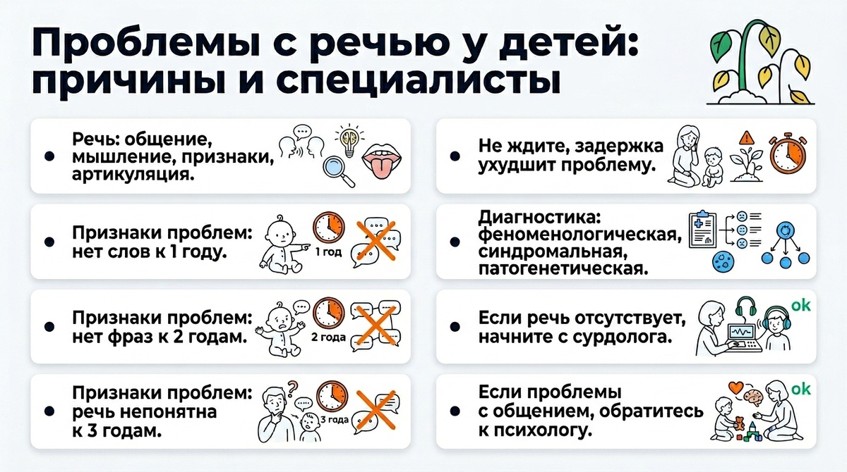 Проблемы с речью у ребёнка: причины и специалисты  📷
