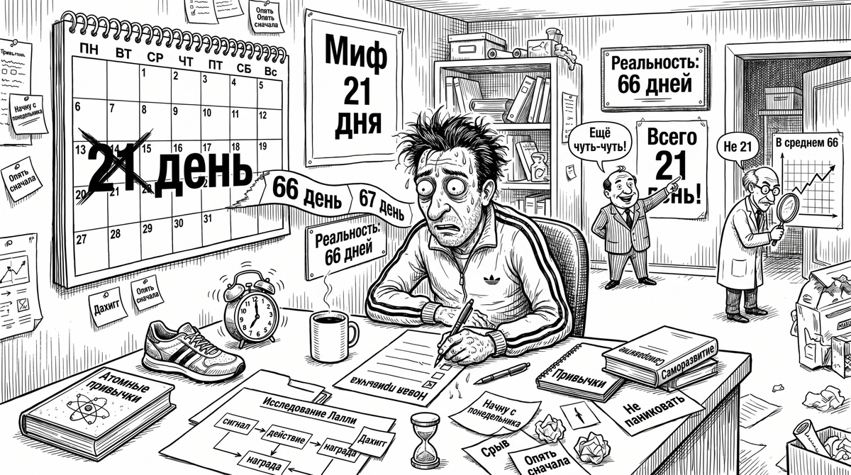    Привычки: 21 день — миф, а реальность упрямо тянется дольше | Роман Ямилев. Главный в Мозгоправочной Роман Ямилев