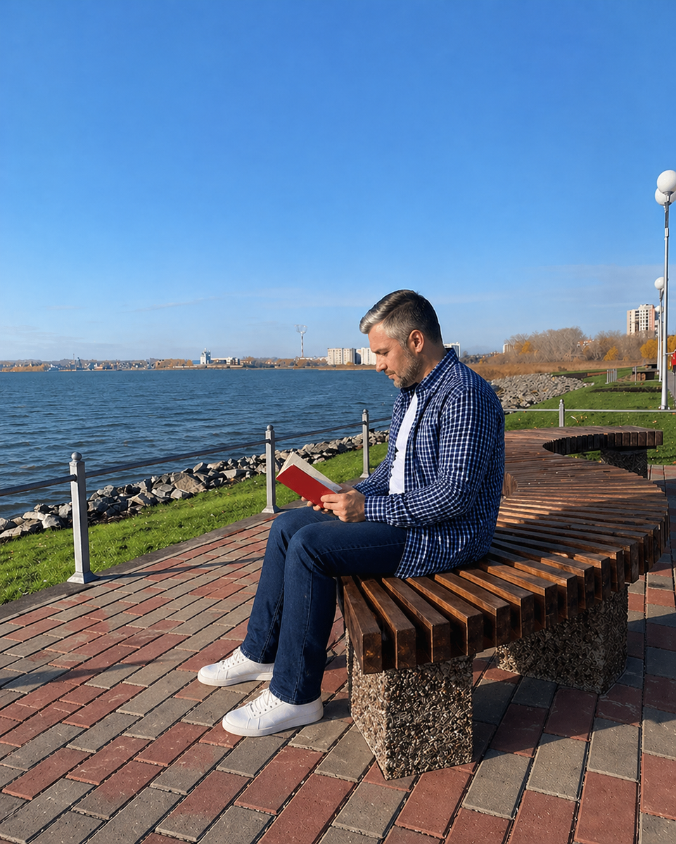 На фото рубашка ZENZE PALERMO и озеро Смолино