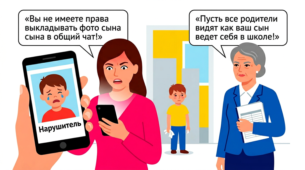 Фото сына висит в родительском чате первого класса для общественного порицания. Учительница называет это воспитанием