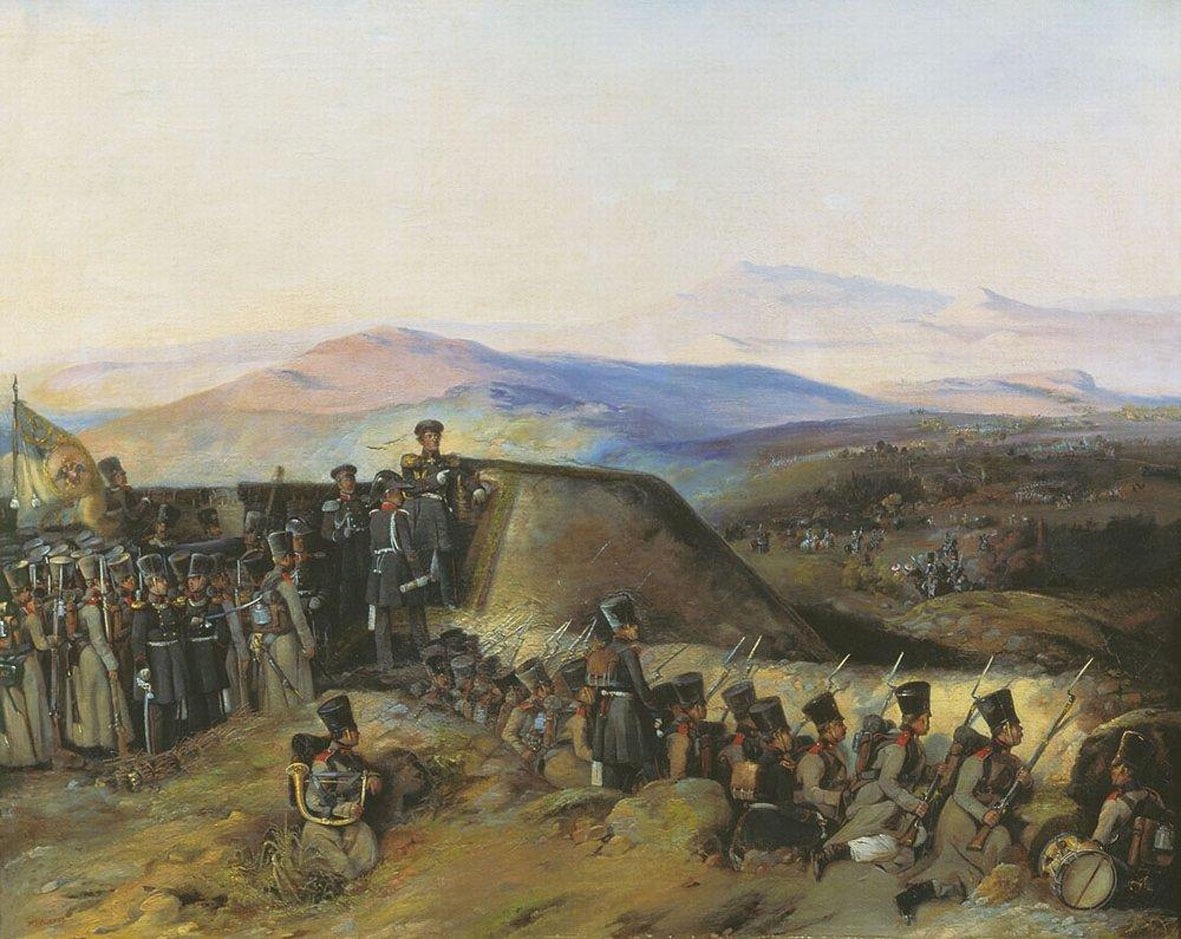«Военный лагерь на Кавказе». Художник Г. Ф. Шукаев