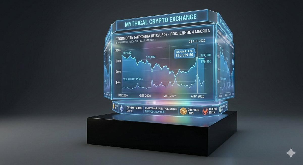 Стоимость биткоина за последние четыре месяца