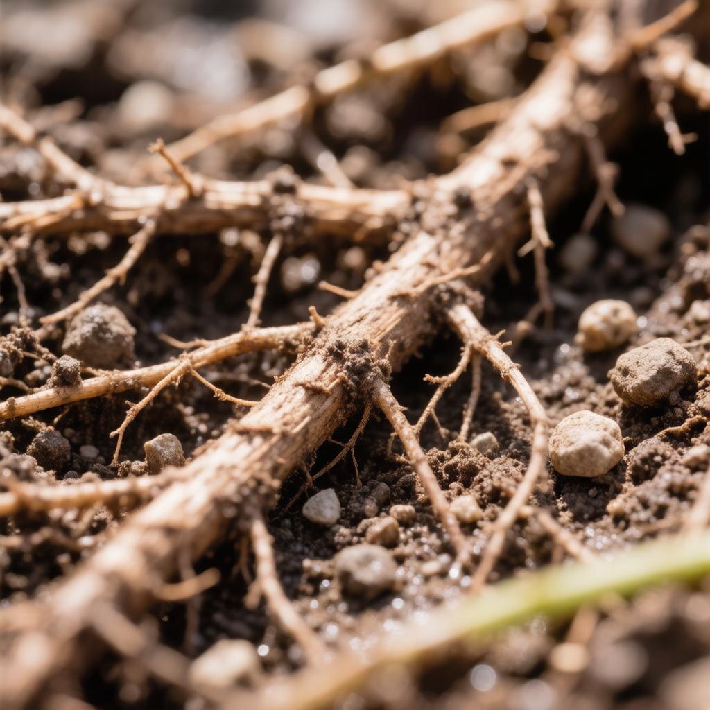  Корни рассады перца, поражённые гнилью.