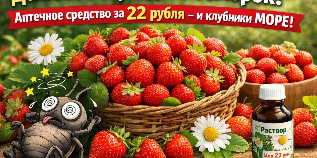 Долгоносик упадет в обморок! Аптечное средство за 2 рубля - и клубники МОРЕ!
