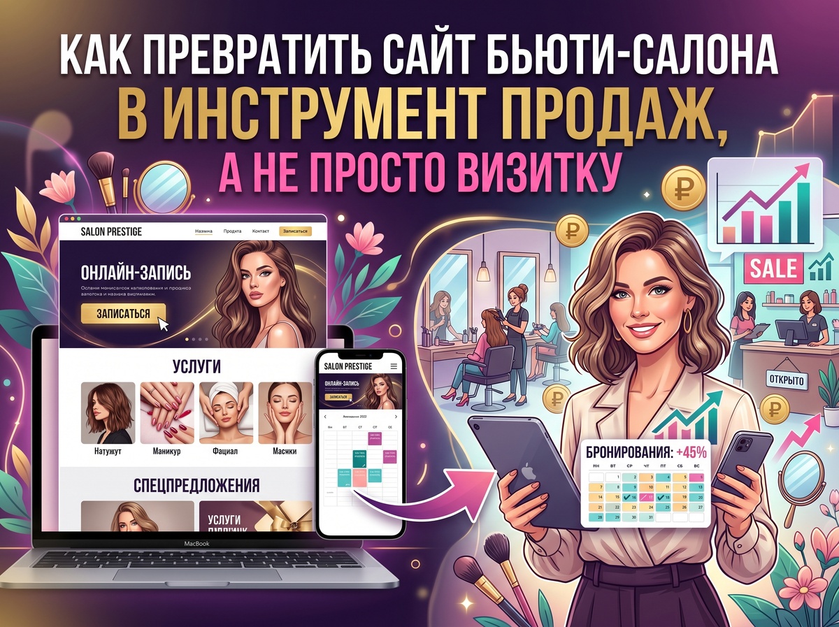 Сайт- один из важнейших инструментов в бьюти бизнесе и его грамотная настройка и ведение- залог прироста лояльных клиентов.