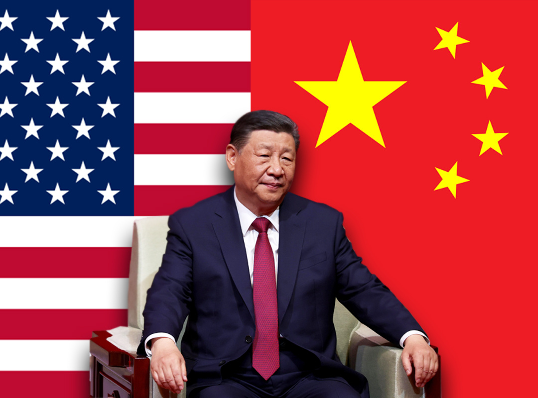 used images: U.S. and China Flags, Xi Jinping // Internet