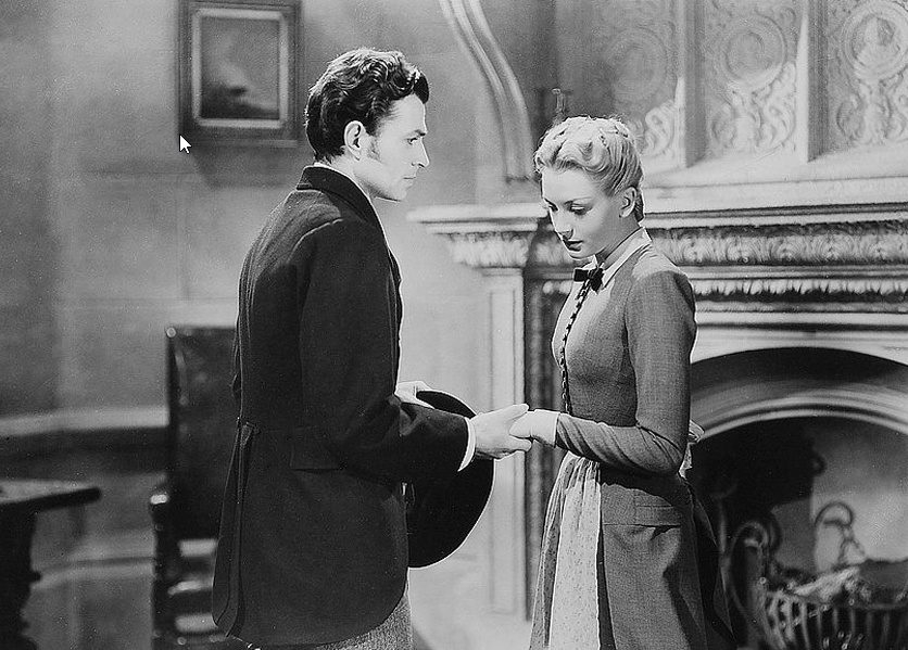 Кадр из фильма «Замок Броуди» (1942г.), Дебора Керр и Джеймс Мейсон в роли Мэри и доктора Рэнвика.